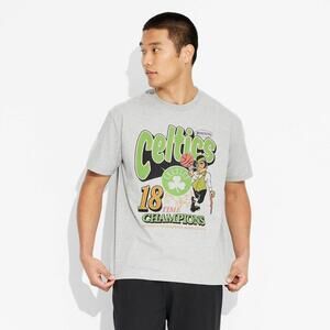 Men's Short Sleeve Boston Celtics Graphic T-Shirt Heathered Gray Medium